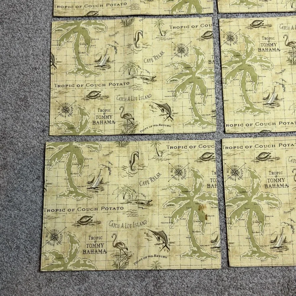 Tommy Bahama Placemats LOT of 7 Tropic Of Couch Potato 13x18